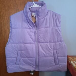 Better Be Lavender Puffer Vest Full Zip Women's Size L